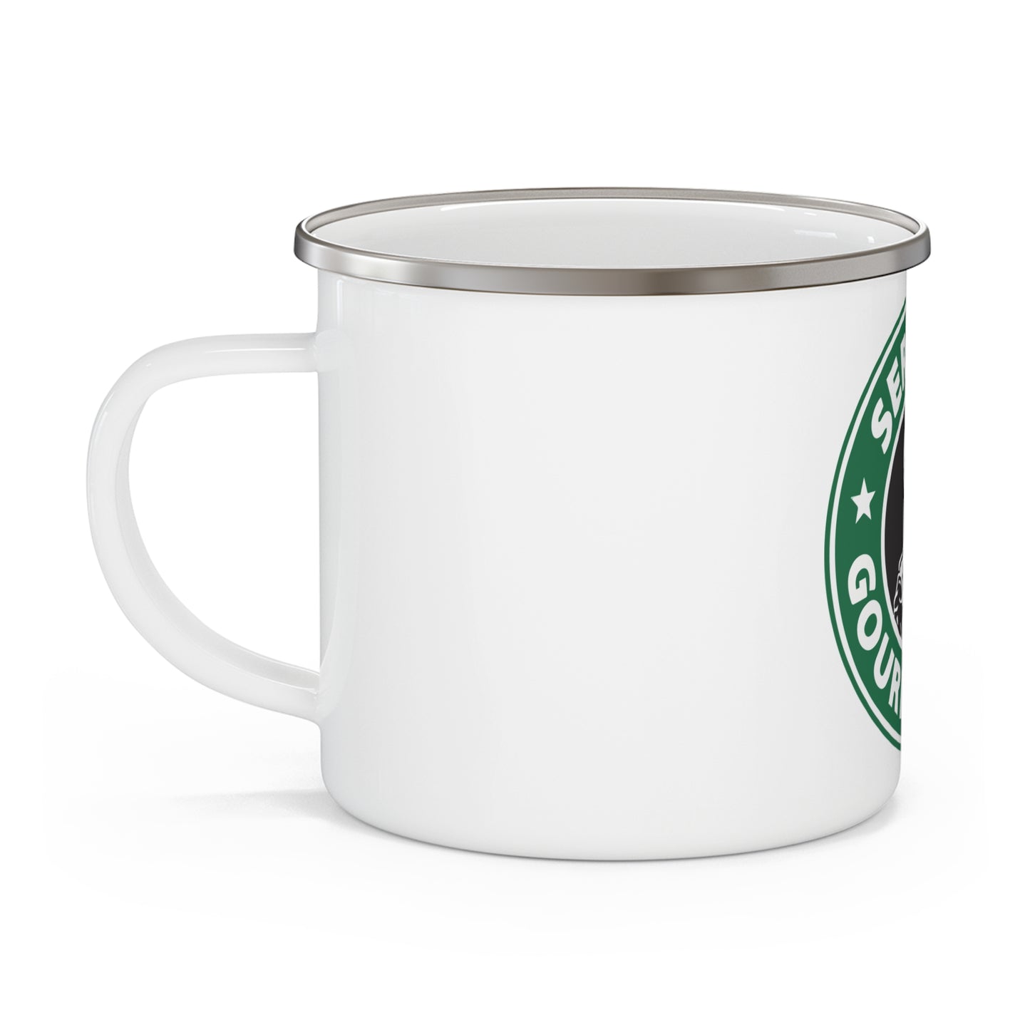 Stainless Steel Camping Mug "serious gourmet shit"
