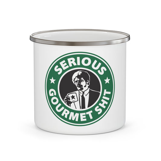 Stainless Steel Camping Mug "serious gourmet shit"